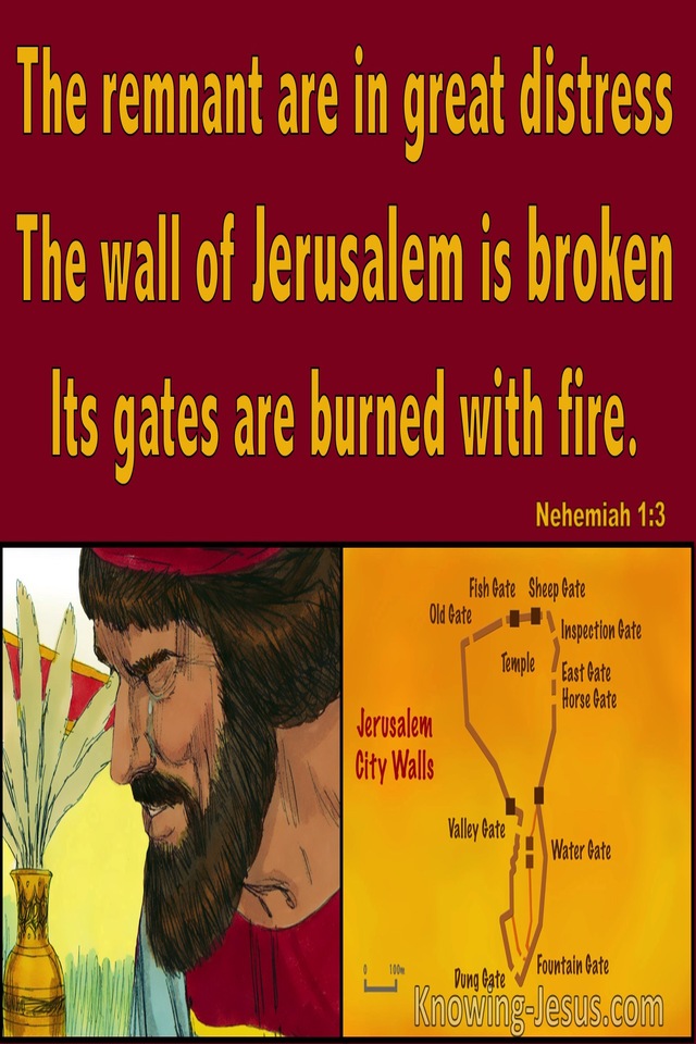 Nehemiah 1:3 The Remnant Are In Great Distress (red)